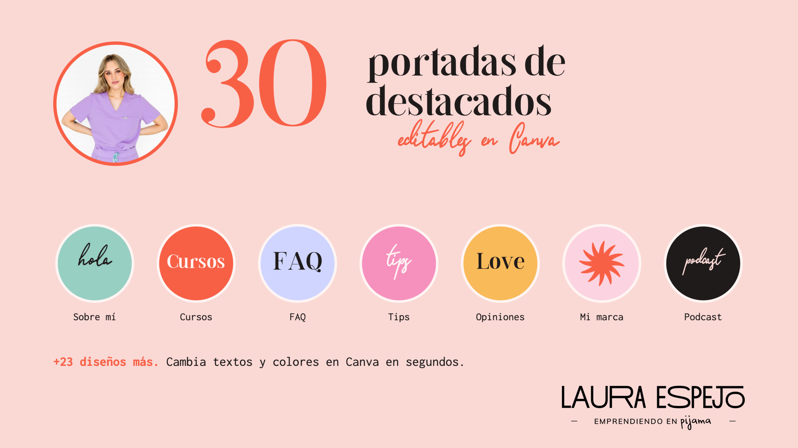 30 Portadas de Destacados (Editables en Canva)